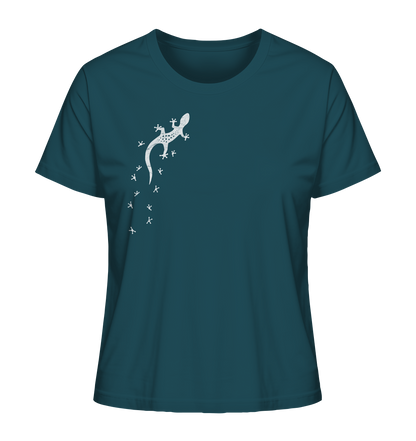 Gecko Eidechse Silhouette hell - Ladies Organic Shirt