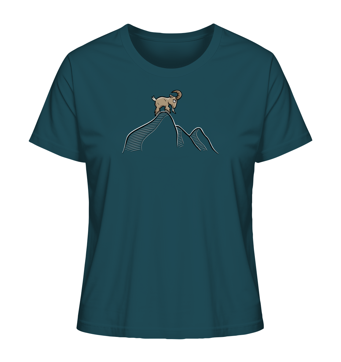 Ziegenbock in den Bergen - Ladies Organic Shirt