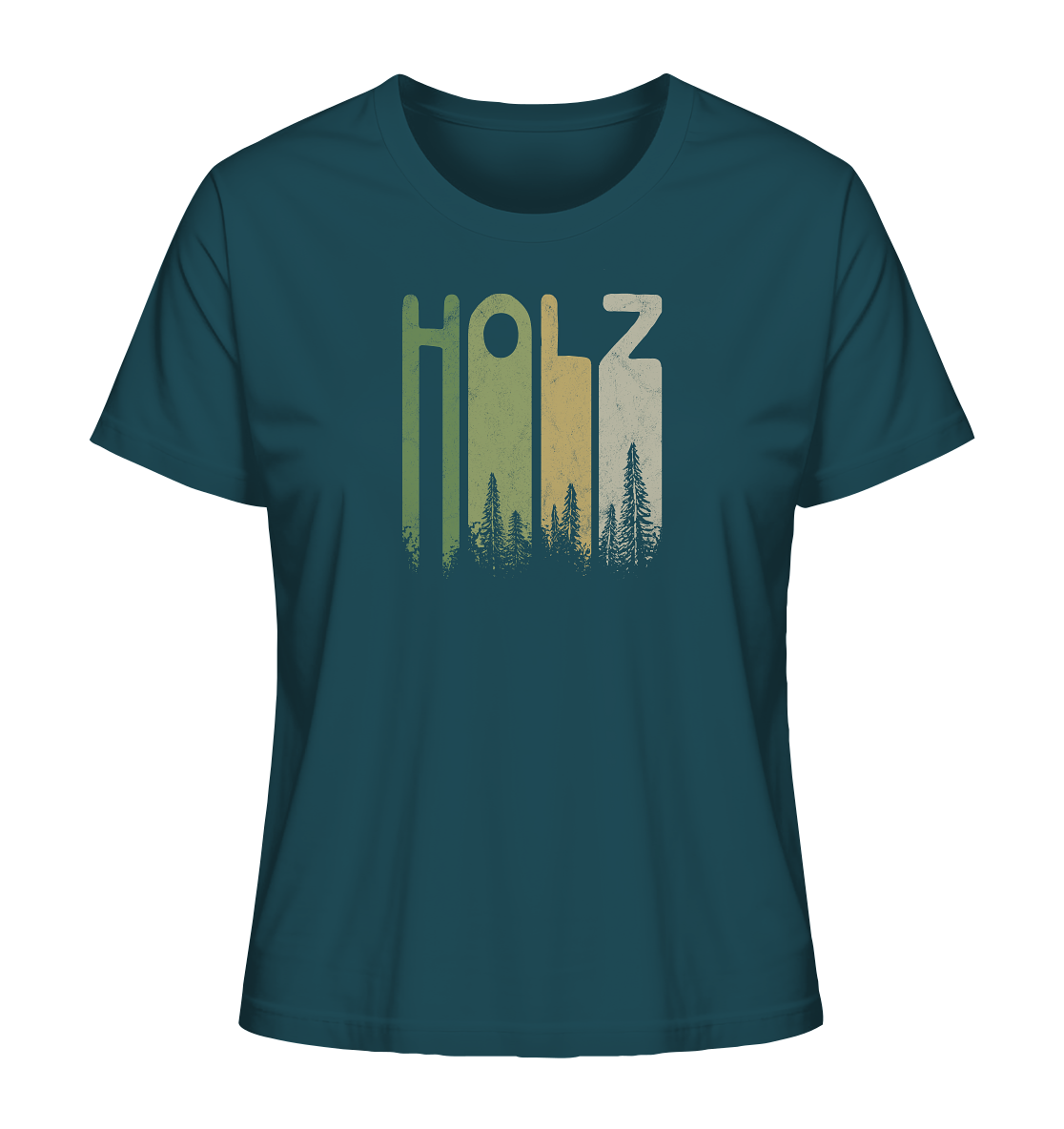 Holz Retro Wald Schriftzug - Ladies Organic Shirt