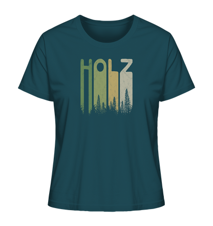 Holz Retro Wald Schriftzug - Ladies Organic Shirt