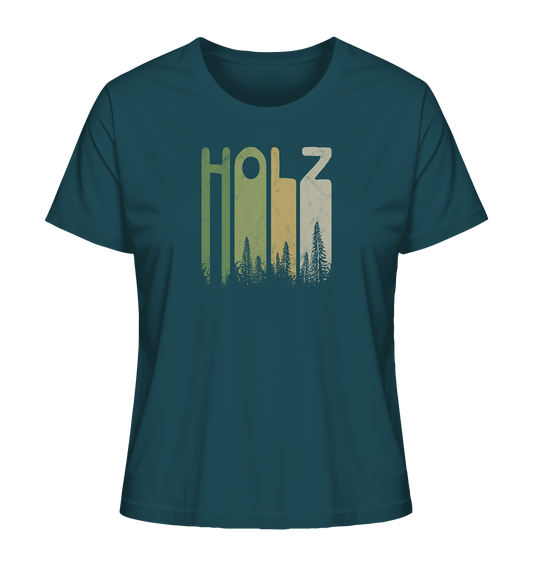 Holz Retro Wald Schriftzug - Ladies Organic Shirt