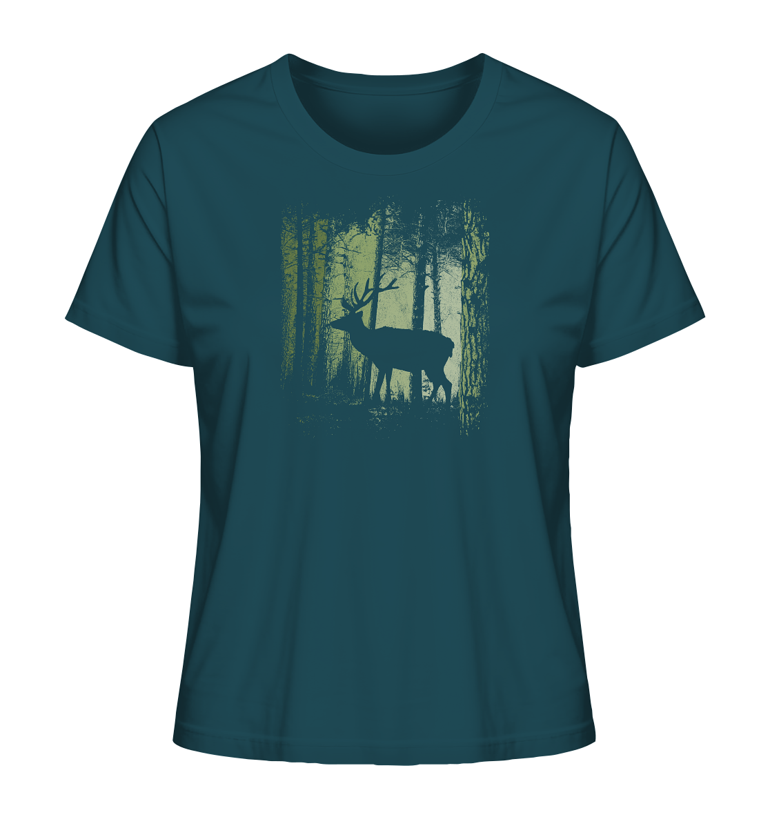 Hirsch im Zwielicht Wald - Ladies Organic Shirt