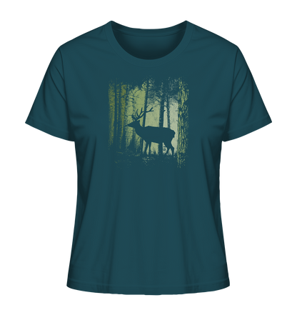 Hirsch im Zwielicht Wald - Ladies Organic Shirt