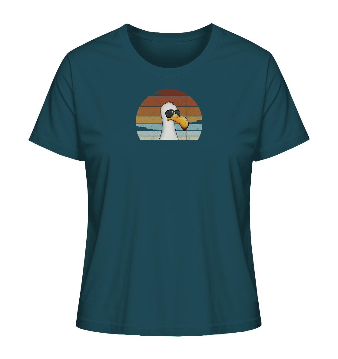 Cool lässige Retro Möwe - Ladies Organic Shirt