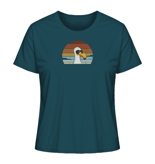 Cool lässige Retro Möwe - Ladies Organic Shirt