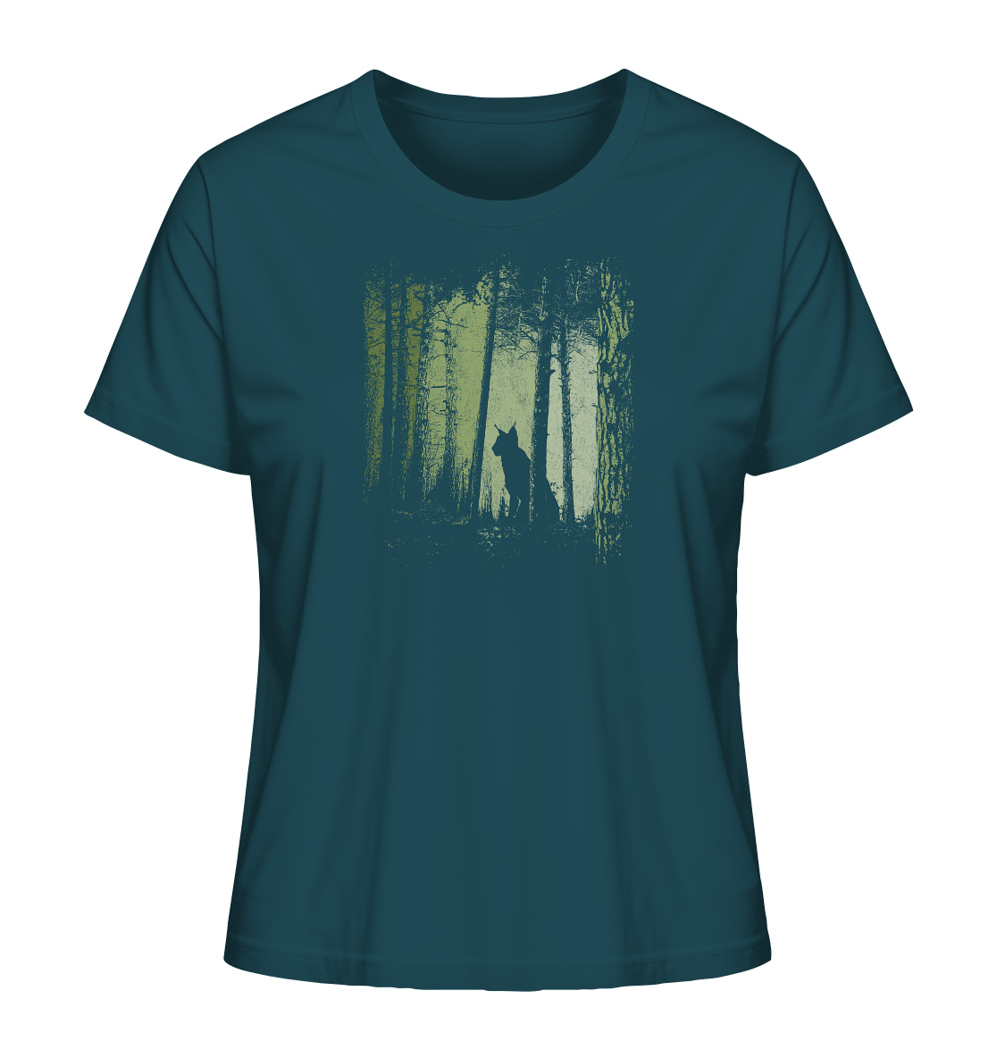 Luchs Wildkatze im Zwielicht Wald - Ladies Organic Shirt