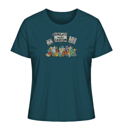 Demo-Katzen gegen Faschismus und für Vielfalt - Ladies Organic Shirt