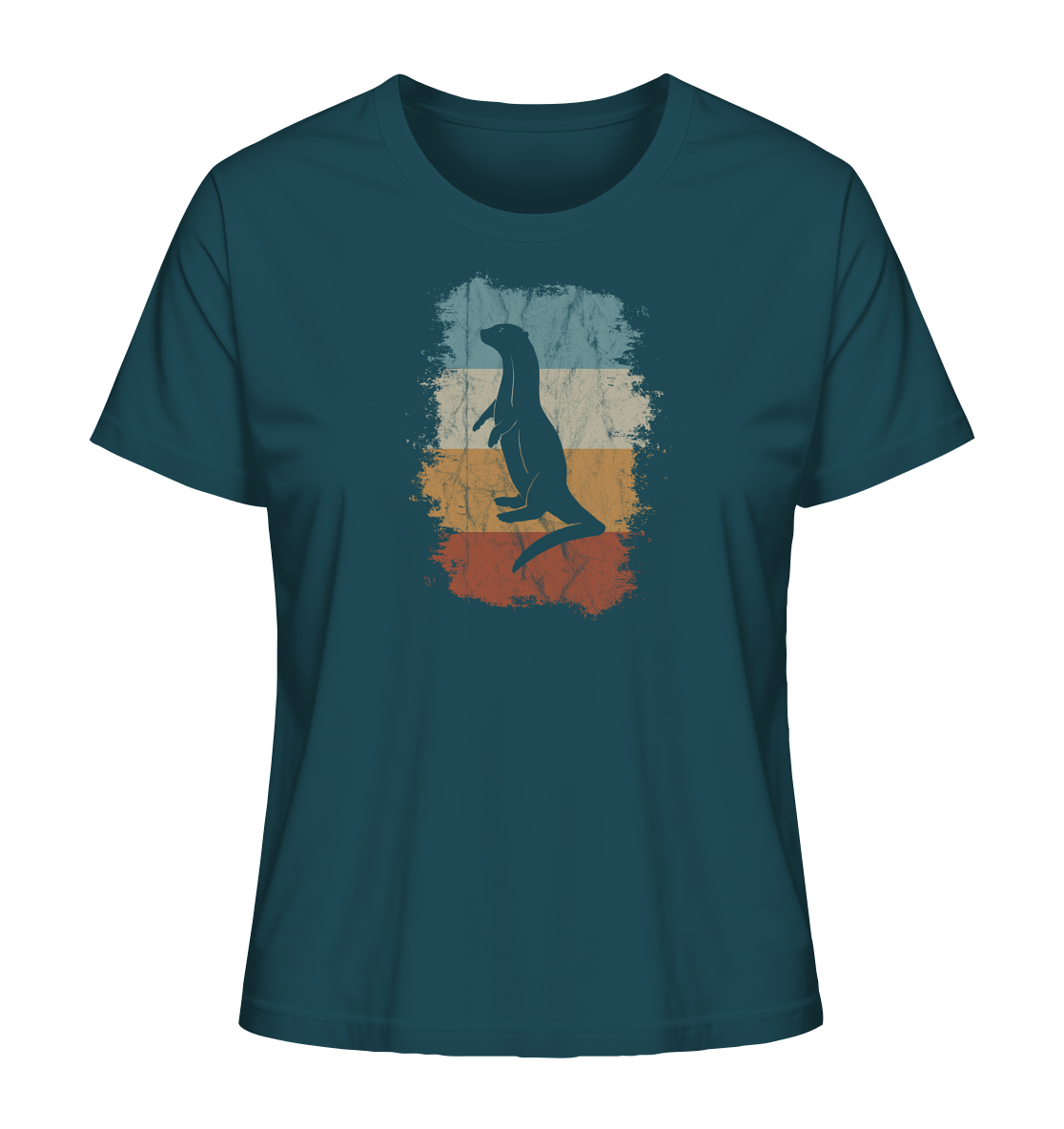 Retro Otter Fischotter Silhouette - Ladies Organic Shirt