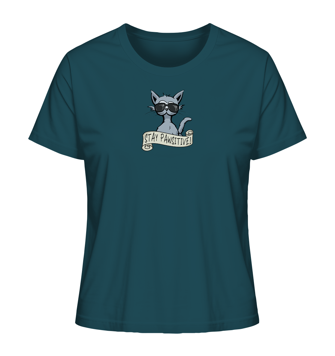 Stay Pawsitive Bleib lässig Hipster Katze - Ladies Organic Shirt