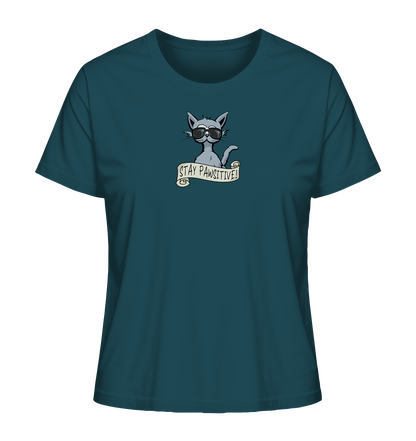 Stay Pawsitive Bleib lässig Hipster Katze - Ladies Organic Shirt
