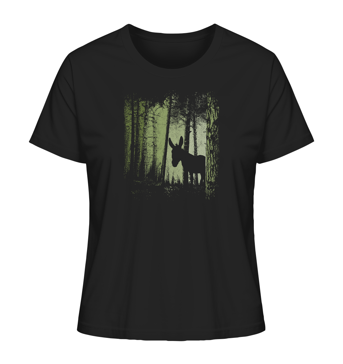 Esel im Zwielicht-Wald - Ladies Organic Shirt