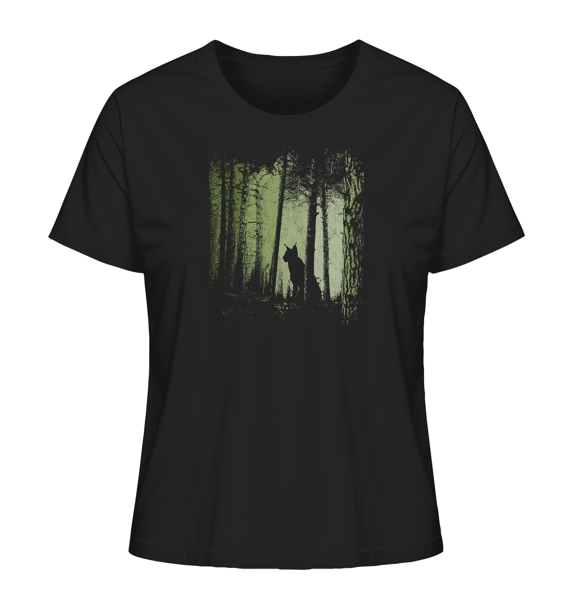 Luchs Wildkatze im Zwielicht Wald - Ladies Organic Shirt