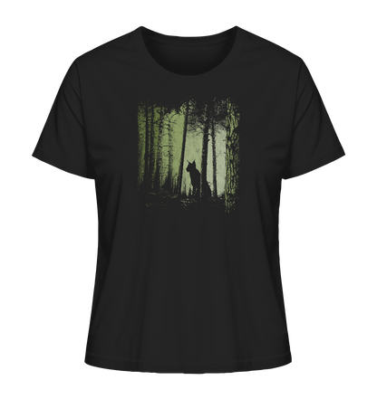 Luchs Wildkatze im Zwielicht Wald - Ladies Organic Shirt