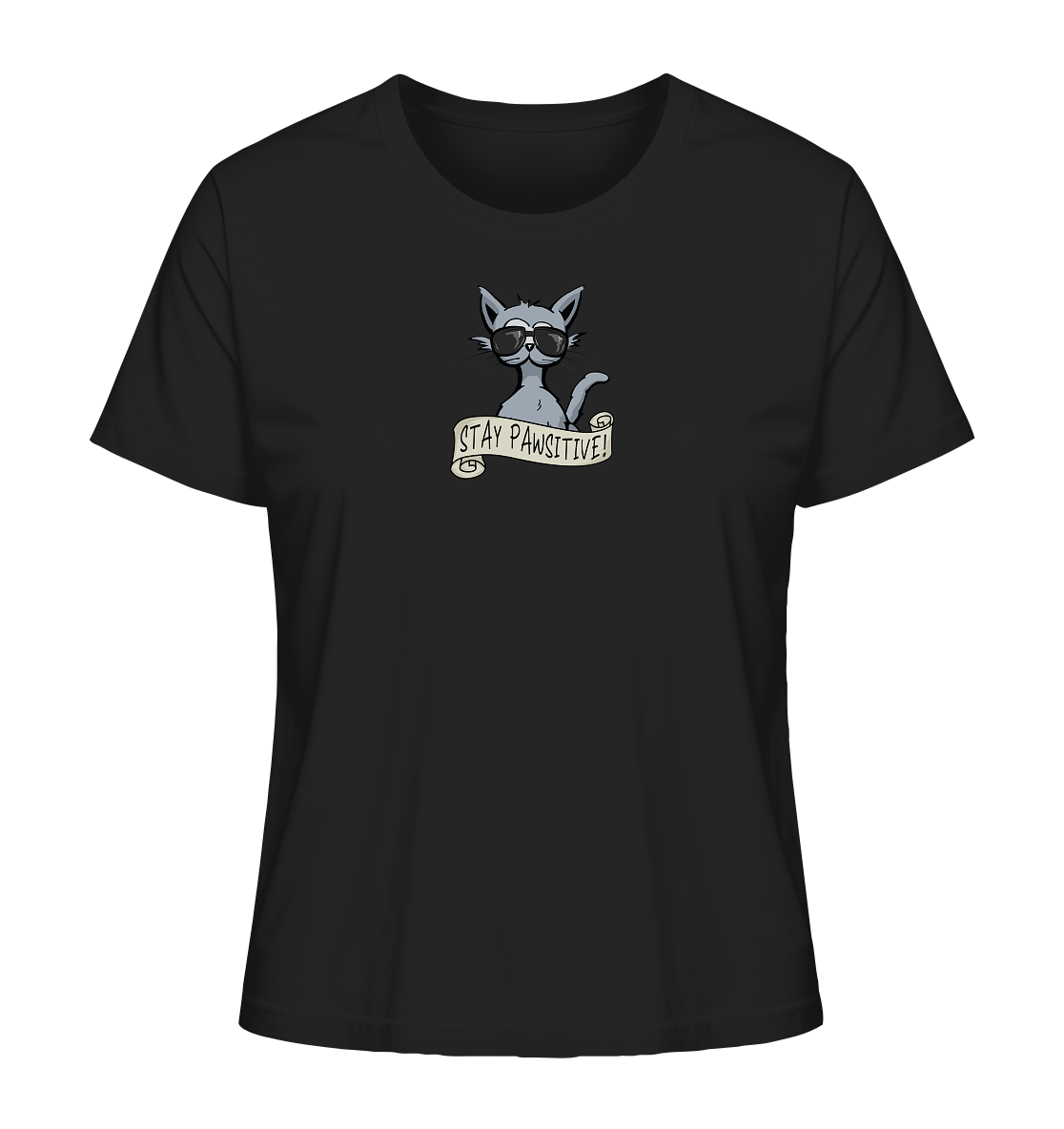 Stay Pawsitive Bleib lässig Hipster Katze - Ladies Organic Shirt