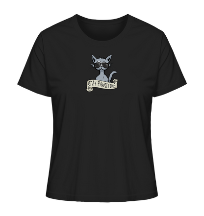 Stay Pawsitive Bleib lässig Hipster Katze - Ladies Organic Shirt