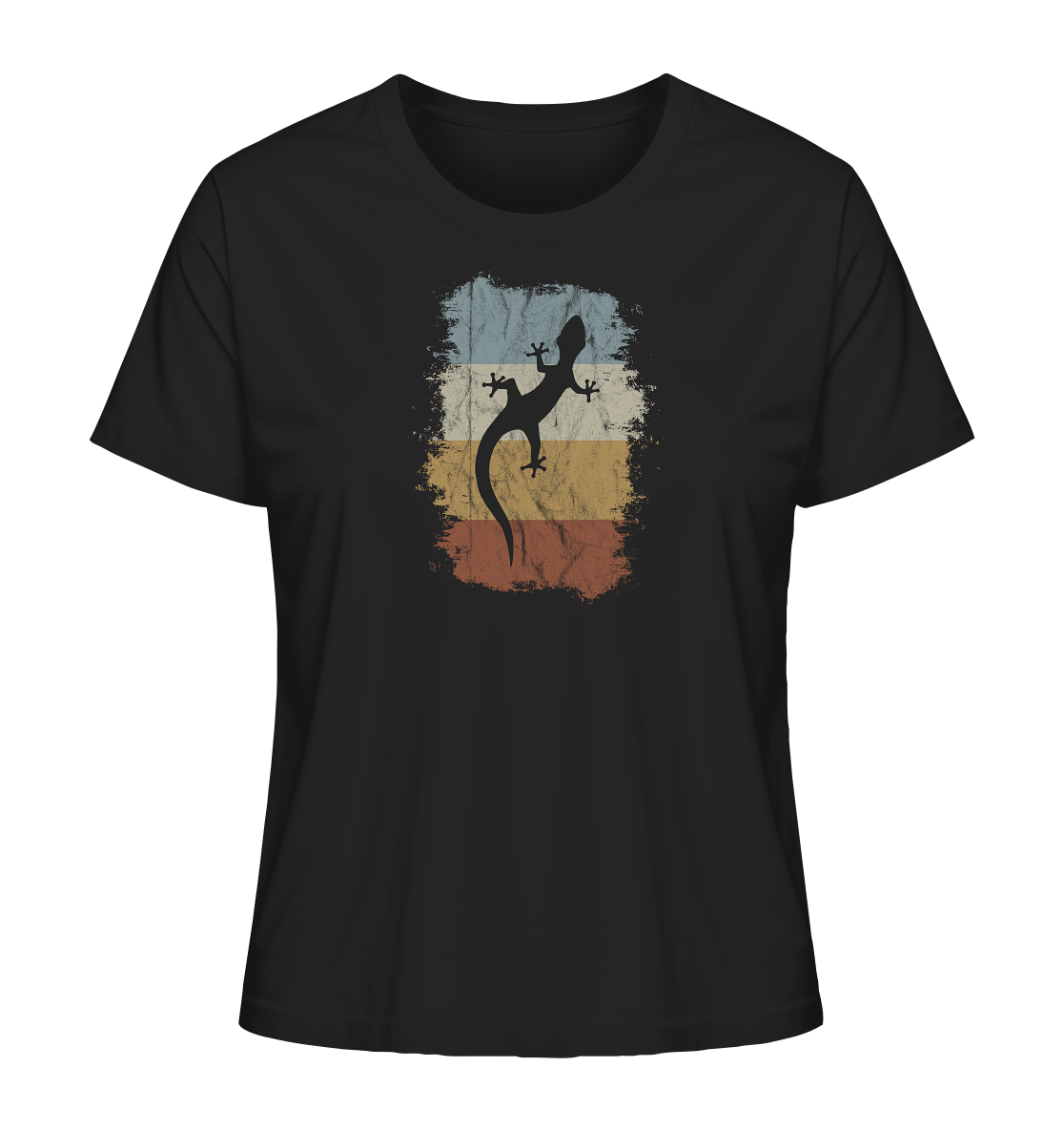 Retro Gecko Salamander Silhouette - Ladies Organic Shirt