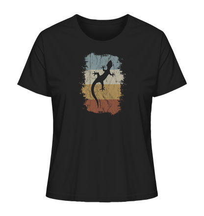 Retro Gecko Salamander Silhouette - Ladies Organic Shirt
