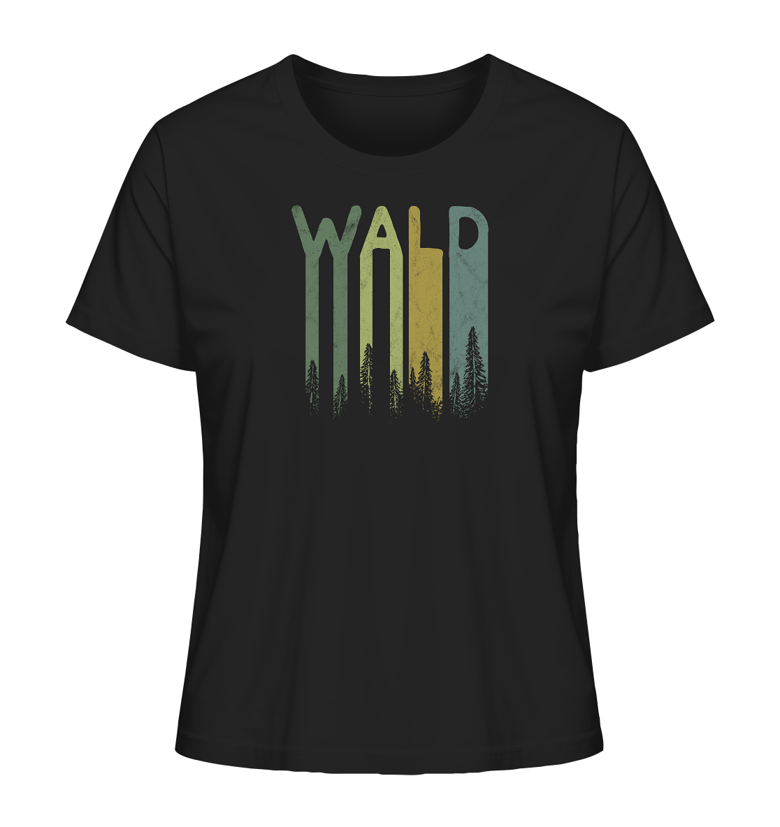 Wald Retro Forst Schriftzug - Ladies Organic Shirt