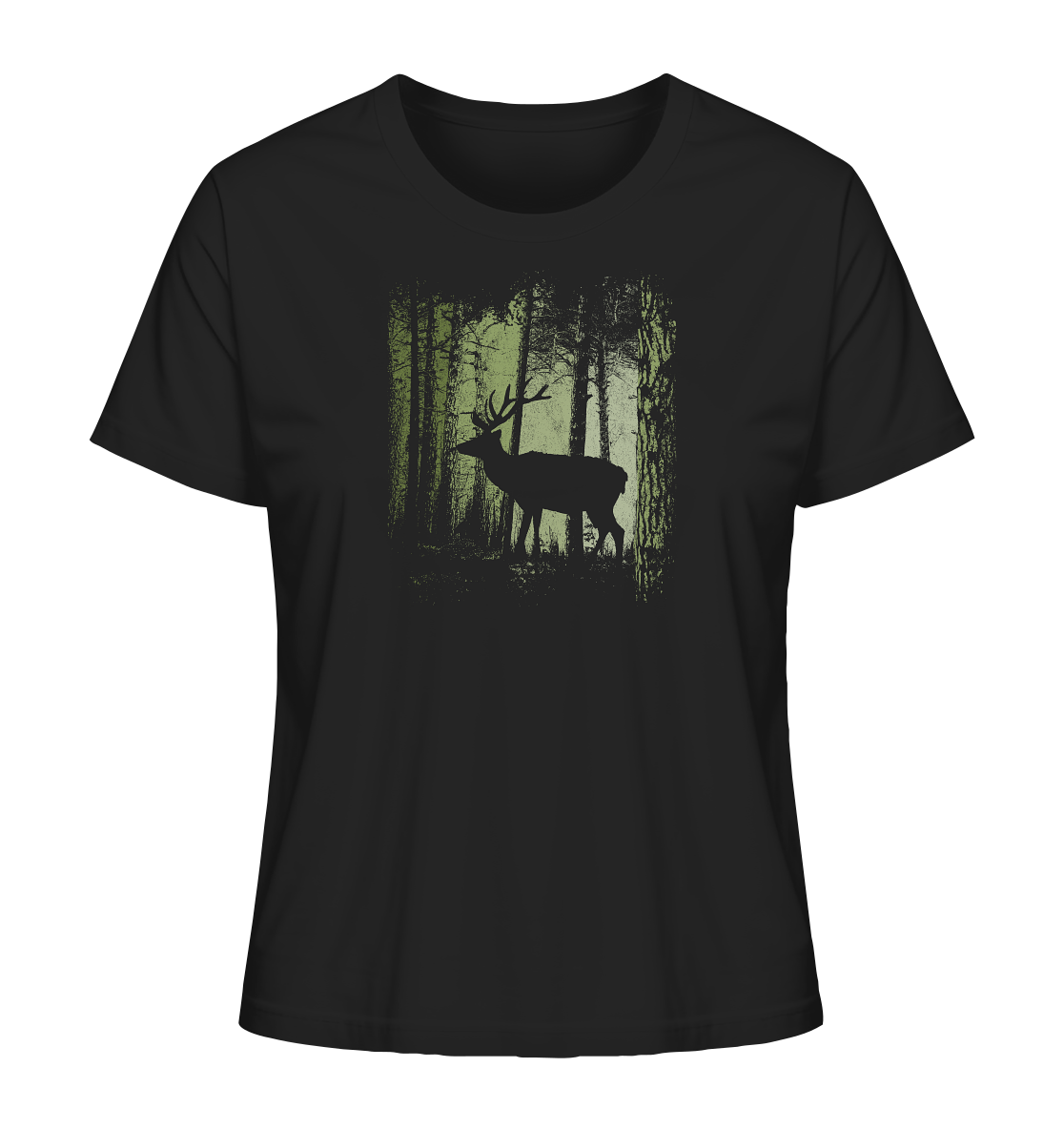 Hirsch im Zwielicht Wald - Ladies Organic Shirt