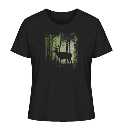 Hirsch im Zwielicht Wald - Ladies Organic Shirt