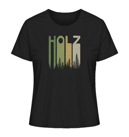 Holz Retro Wald Schriftzug - Ladies Organic Shirt