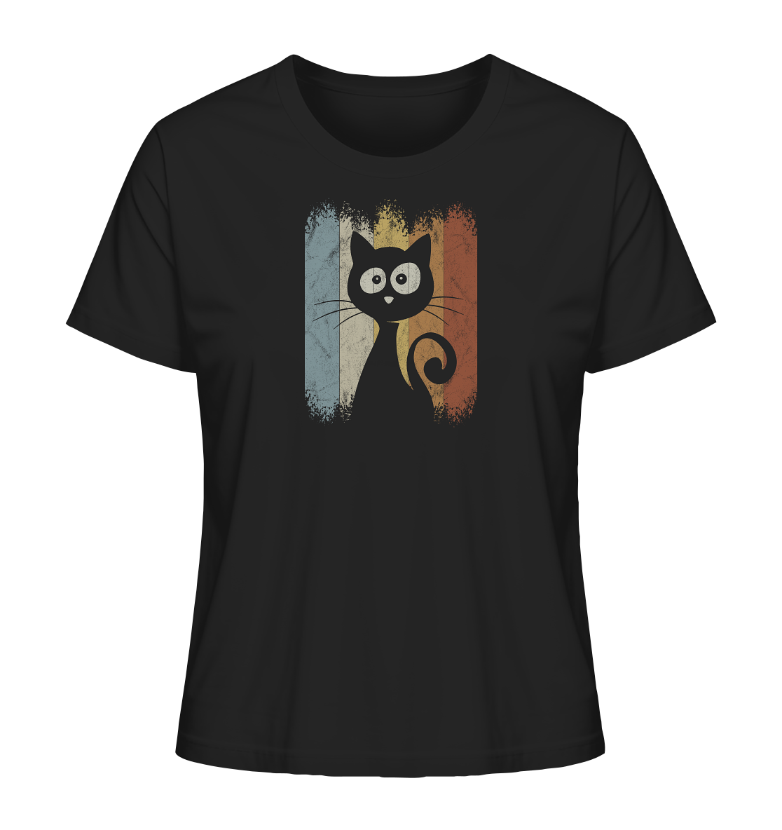 Retro Katze Silhouette - Ladies Organic Shirt