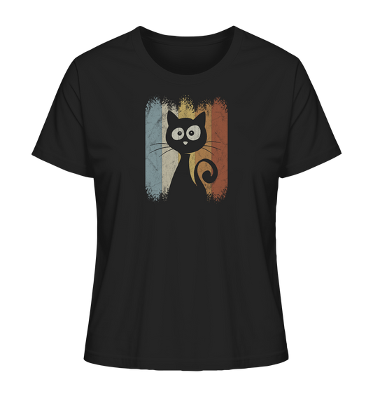 Retro Katze Silhouette - Ladies Organic Shirt
