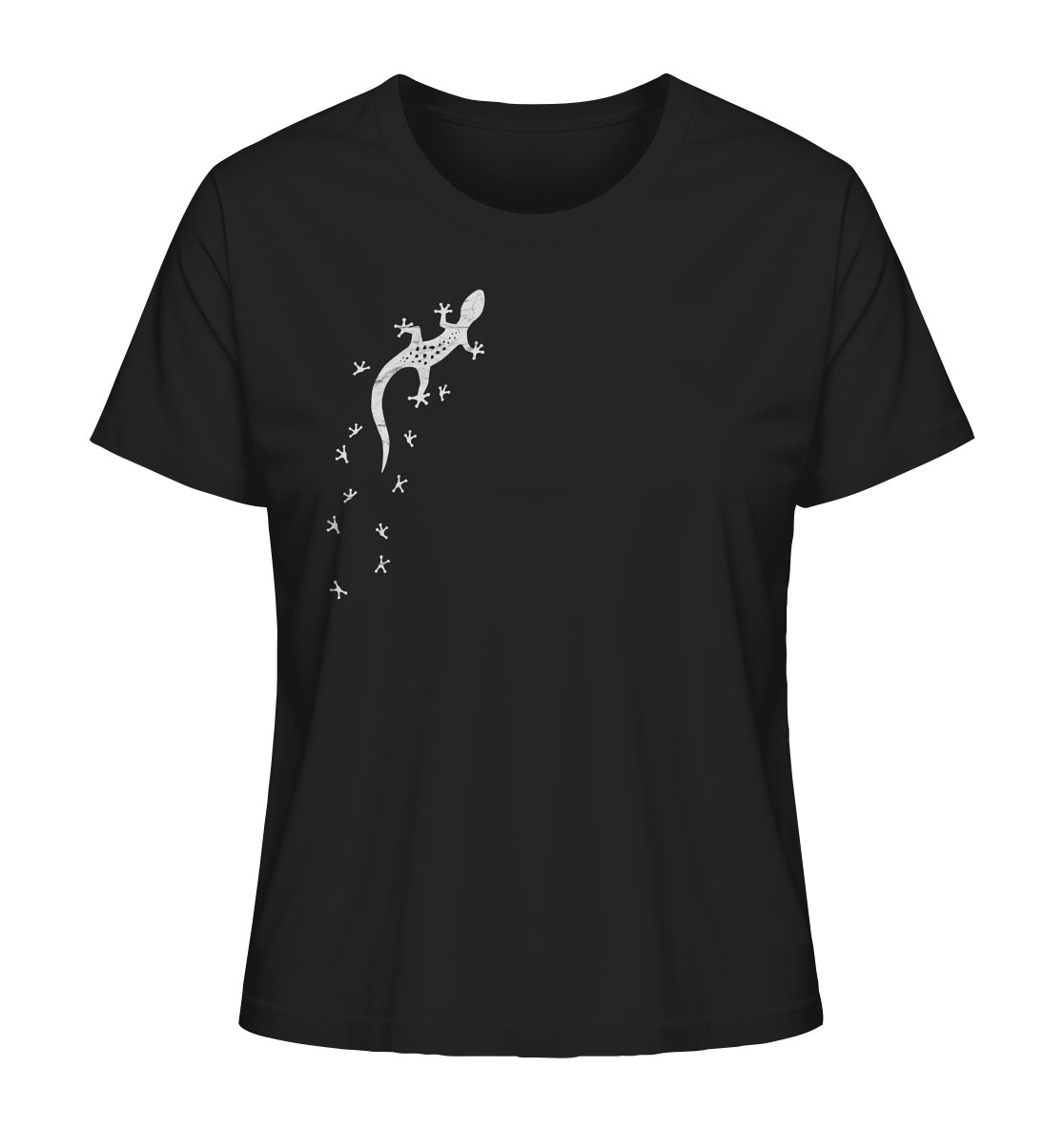 Gecko Eidechse Silhouette hell - Ladies Organic Shirt