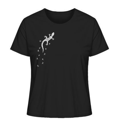 Gecko Eidechse Silhouette hell - Ladies Organic Shirt