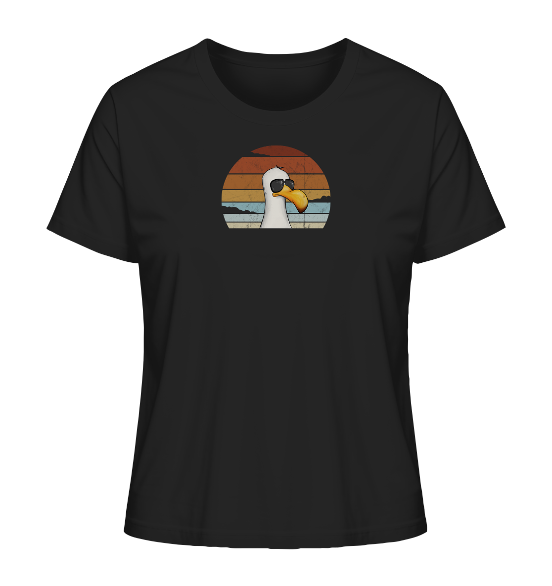 Cool lässige Retro Möwe - Ladies Organic Shirt