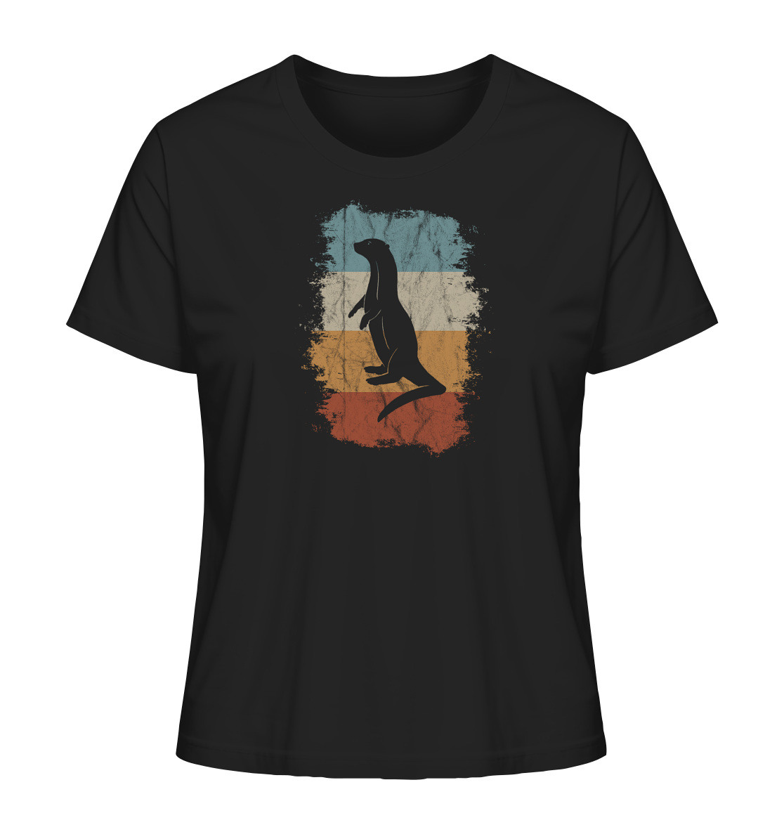 Retro Otter Fischotter Silhouette - Ladies Organic Shirt