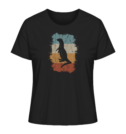 Retro Otter Fischotter Silhouette - Ladies Organic Shirt