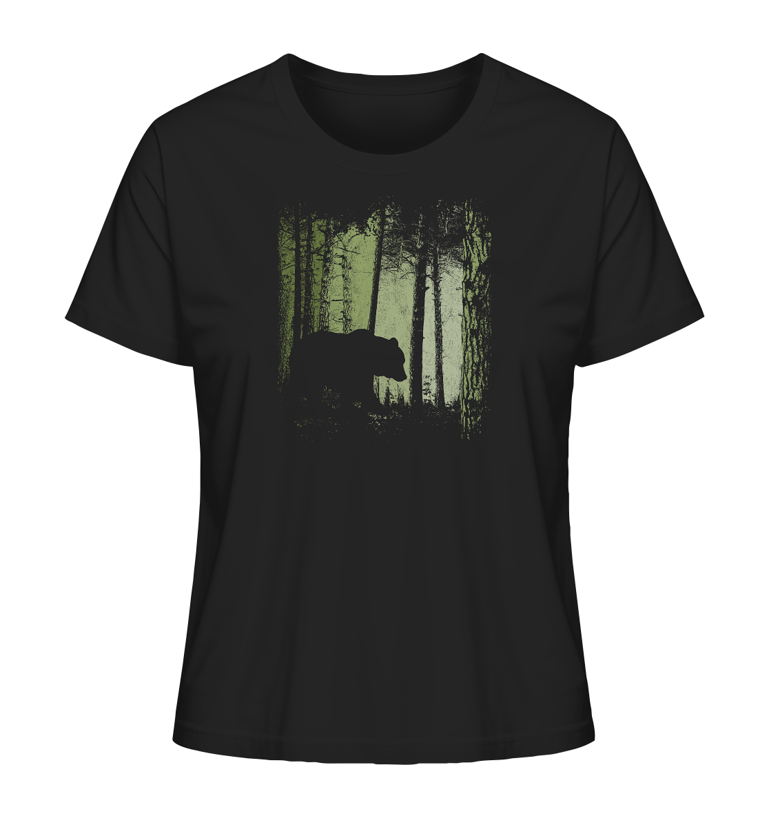 Braunbär im Zwielicht Wald - Ladies Organic Shirt