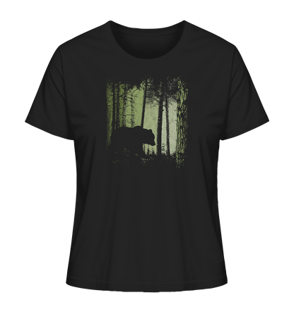Braunbär im Zwielicht Wald - Ladies Organic Shirt
