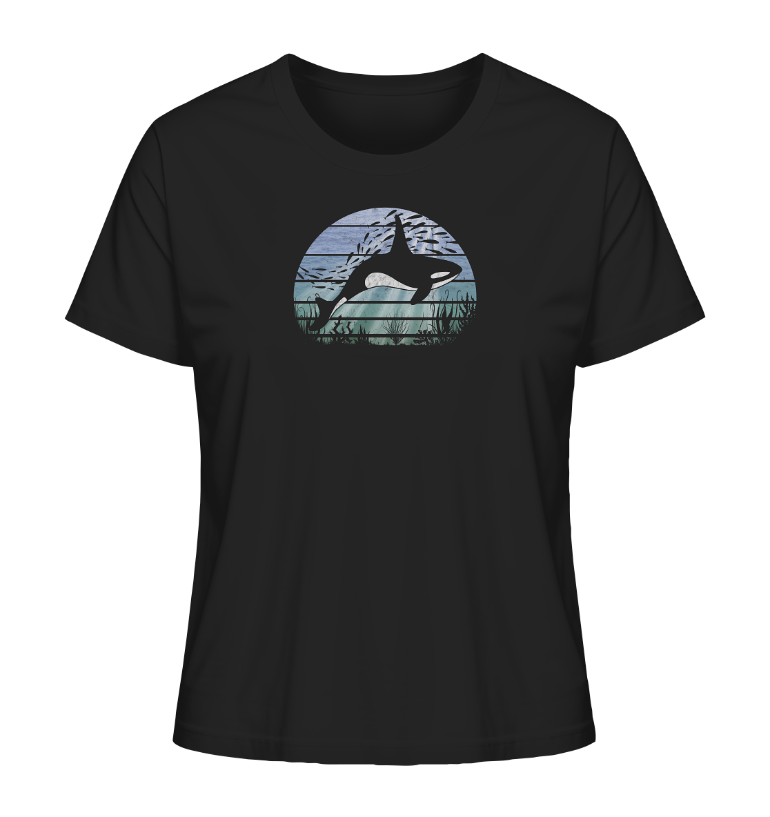 Retro Tiefsee Schwertwal Orca - Ladies Organic Shirt