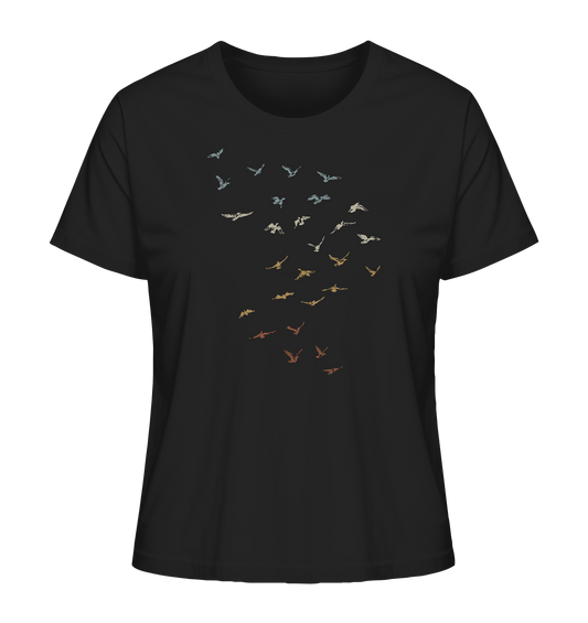 Retro Vogel Schwarm - Ladies Organic Shirt