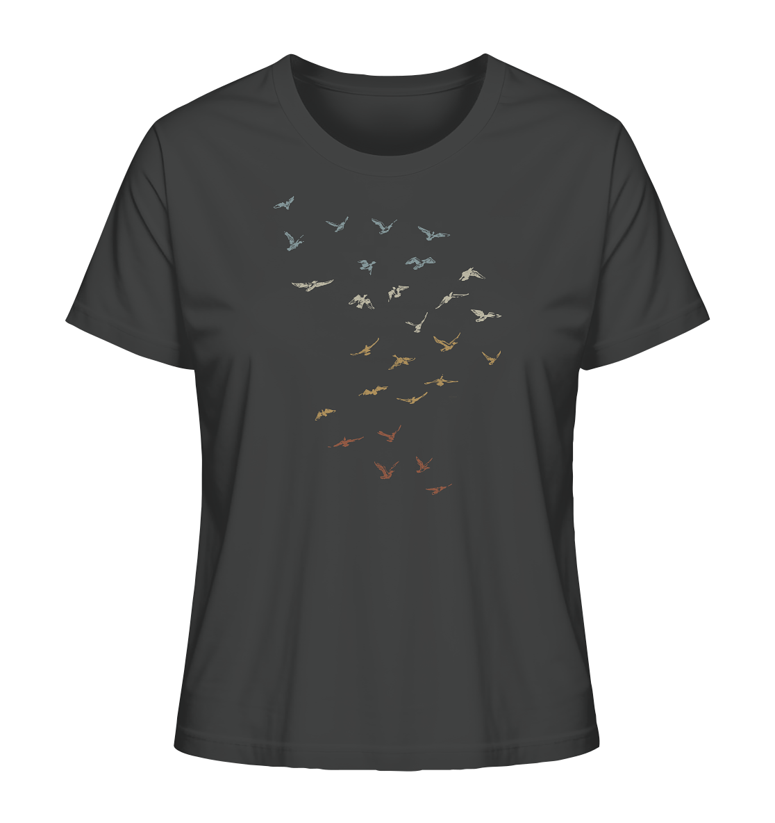 Retro Vogel Schwarm - Ladies Organic Shirt