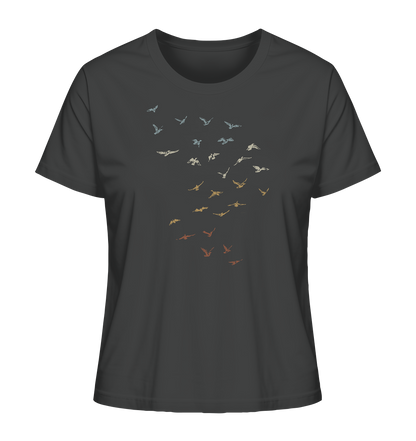 Retro Vogel Schwarm - Ladies Organic Shirt
