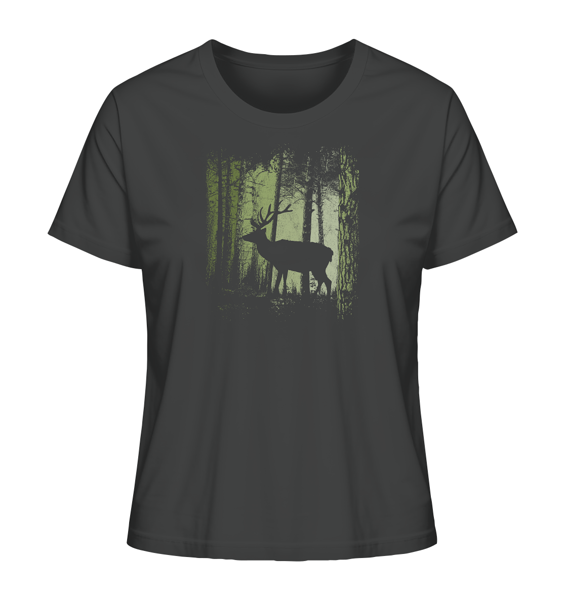 Hirsch im Zwielicht Wald - Ladies Organic Shirt