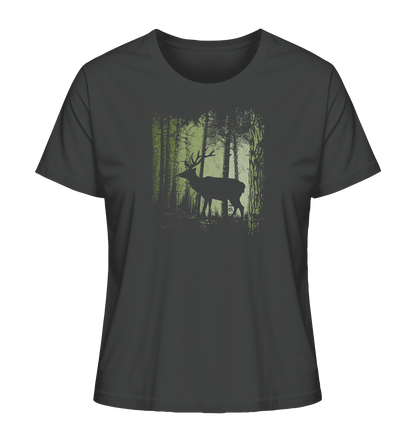 Hirsch im Zwielicht Wald - Ladies Organic Shirt