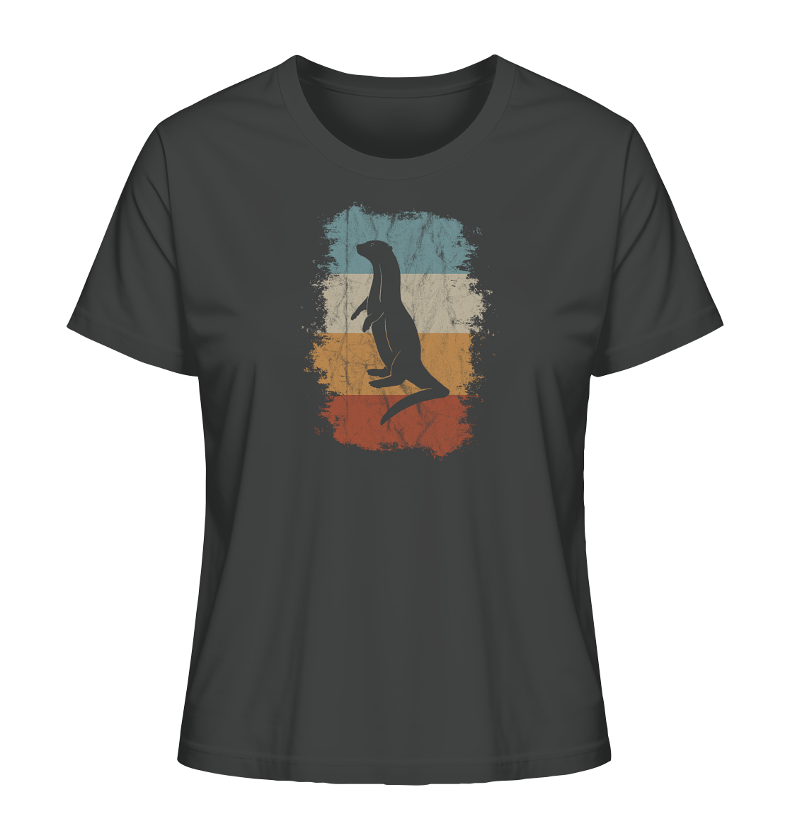 Retro Otter Fischotter Silhouette - Ladies Organic Shirt