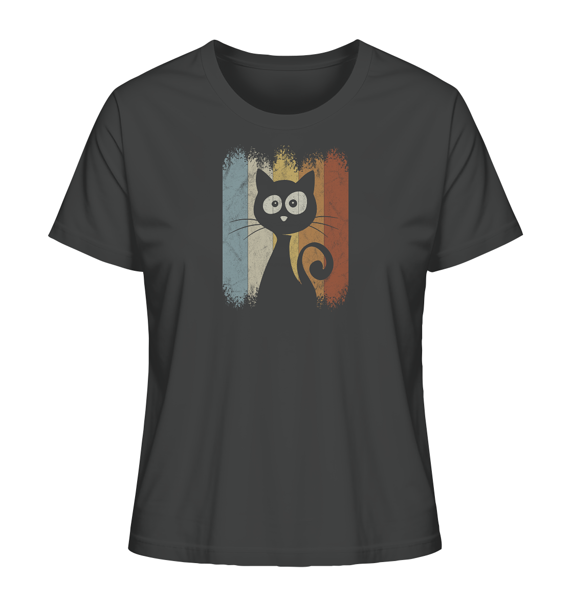 Retro Katze Silhouette - Ladies Organic Shirt
