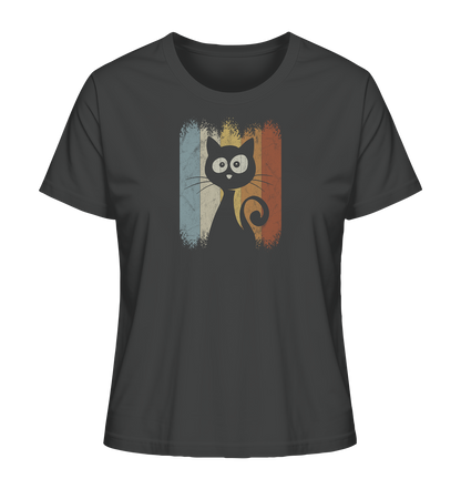 Retro Katze Silhouette - Ladies Organic Shirt