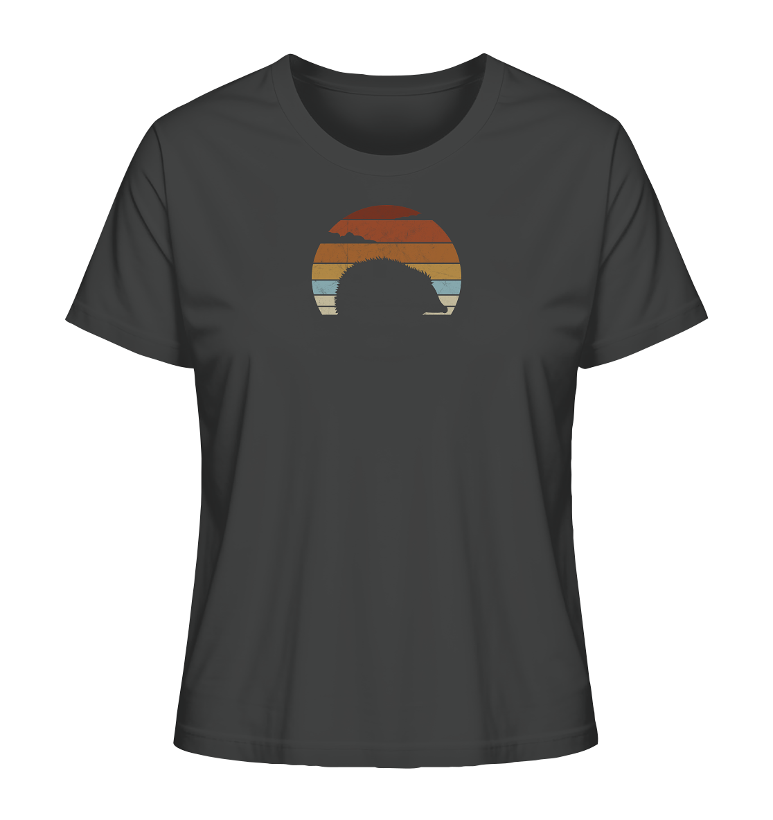 Retro Igel Silhouette im Sonnenuntergang - Ladies Organic Shirt