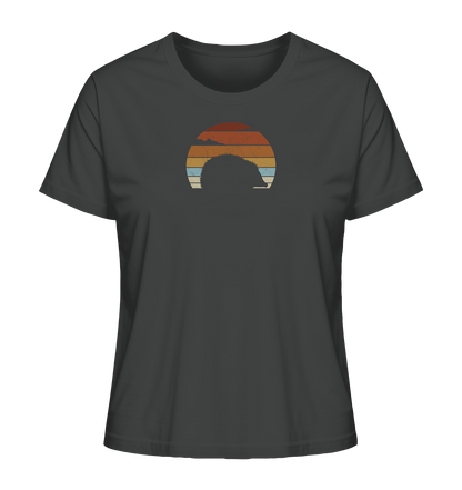 Retro Igel Silhouette im Sonnenuntergang - Ladies Organic Shirt