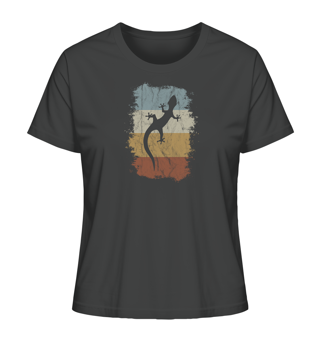 Retro Gecko Salamander Silhouette - Ladies Organic Shirt