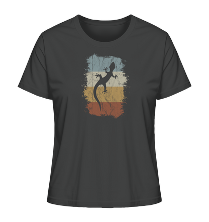 Retro Gecko Salamander Silhouette - Ladies Organic Shirt