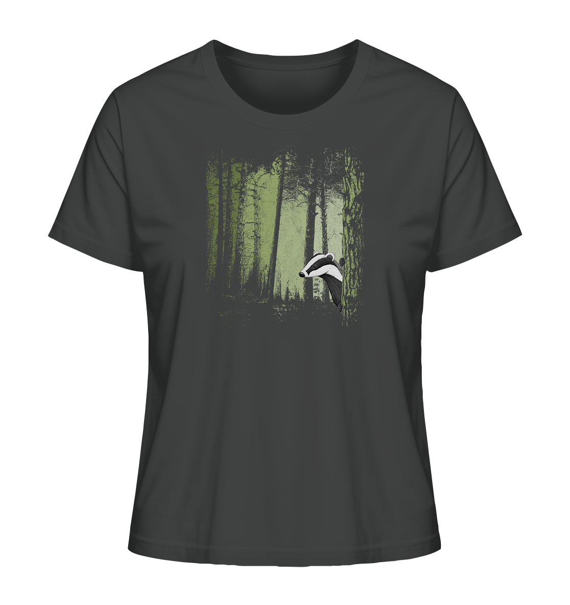 frecher Dachs im Zwielicht Wald - Ladies Organic Shirt
