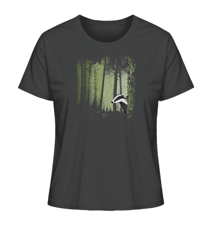 frecher Dachs im Zwielicht Wald - Ladies Organic Shirt