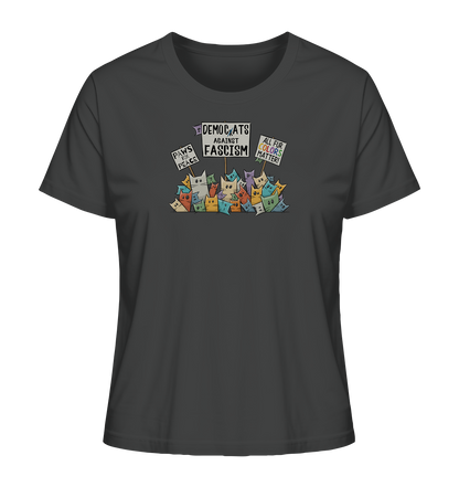 Demo-Katzen gegen Faschismus und für Vielfalt - Ladies Organic Shirt